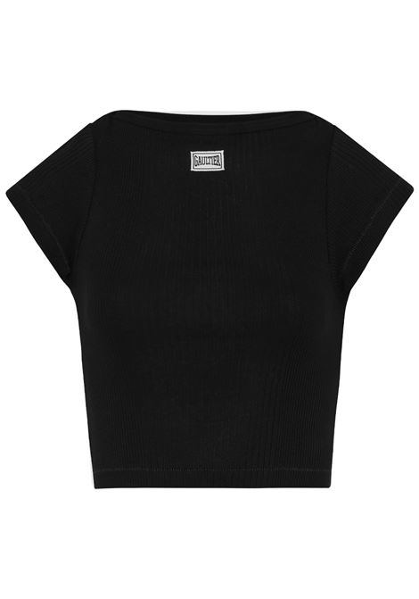 crop baby tee donna nera JEAN PAUL GAULTIER | 25/33-F-TS105P-J05400